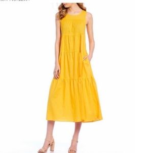 Chelsea & Violet Tiered Sleeveless Linen Cotton Dress